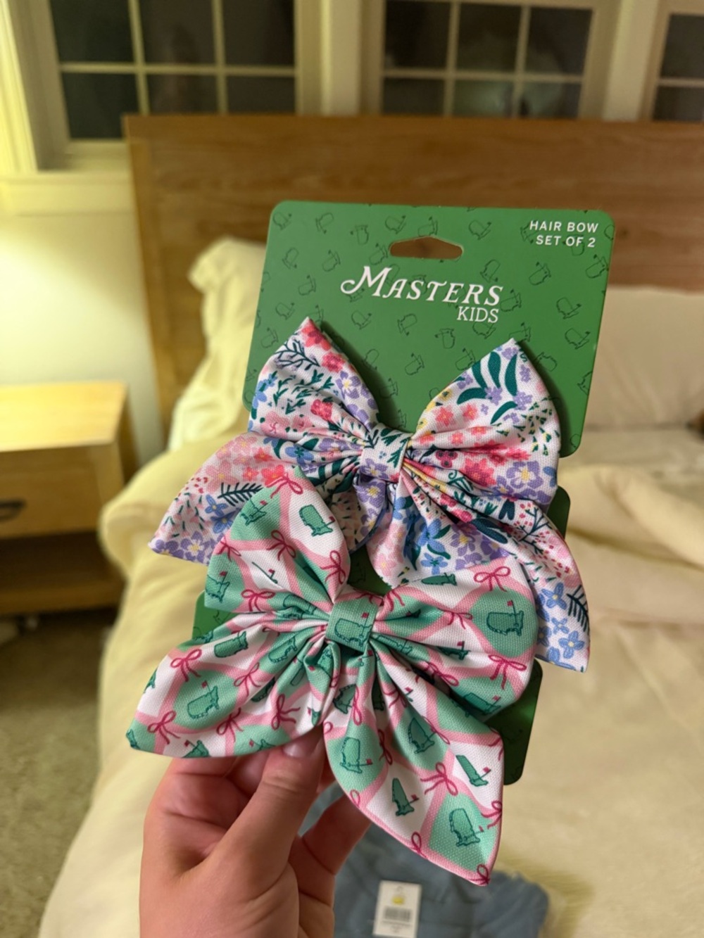 Official Masters Kids Floral & Pattern Hair Bow Set of 2